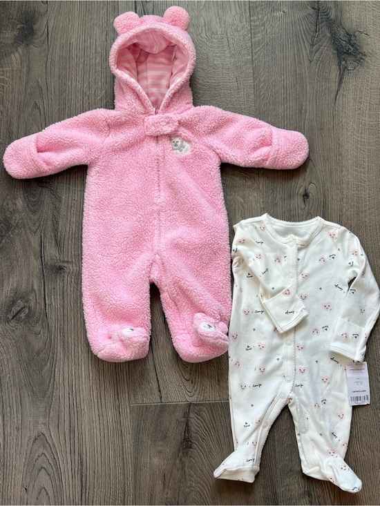 Carter's Other - Carter's Pink Plush Hooded Bunting & Footie PJs